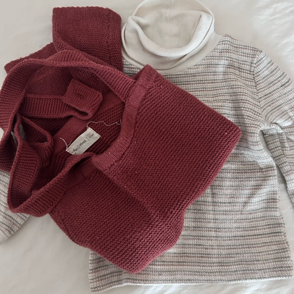 Fin & vince 6-12 m suspender knit turtleneck outfit